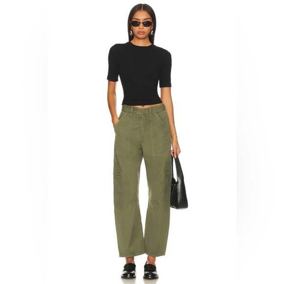 Citizens Of Humanity Marcelle Low Slung Easy Cargo Pants Green Size 26 - Picture 1 of 11